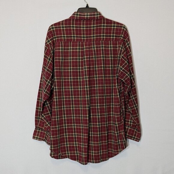 PREMIER INTERNATIONAL Red Plaid Long Sleeve Flannel Button Work Shirt; Size XL - Picture 2 of 4